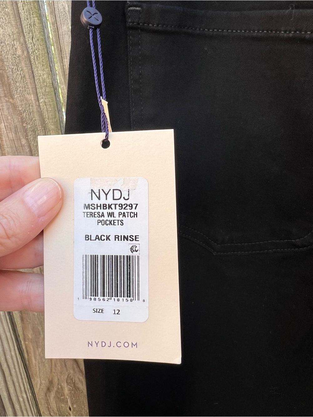 NYDJ Teresa Black Wide-Leg Jeans with Front Patch Pockets - Picture 16 of 16